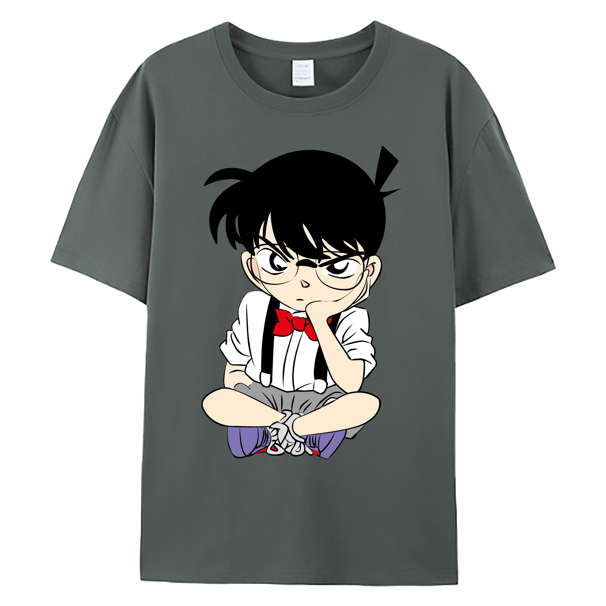 （画像用） 名探偵コナン 江戸川 コナン Detective Conan Conan Edogawa 綿100％ メンズ半袖Tシャツ｜肌触りやわらか＆通気性